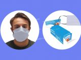 Masque Prêt à l’emploi réutilisable coton homologué UNS2 (sachet individuel,boite 50 ex)